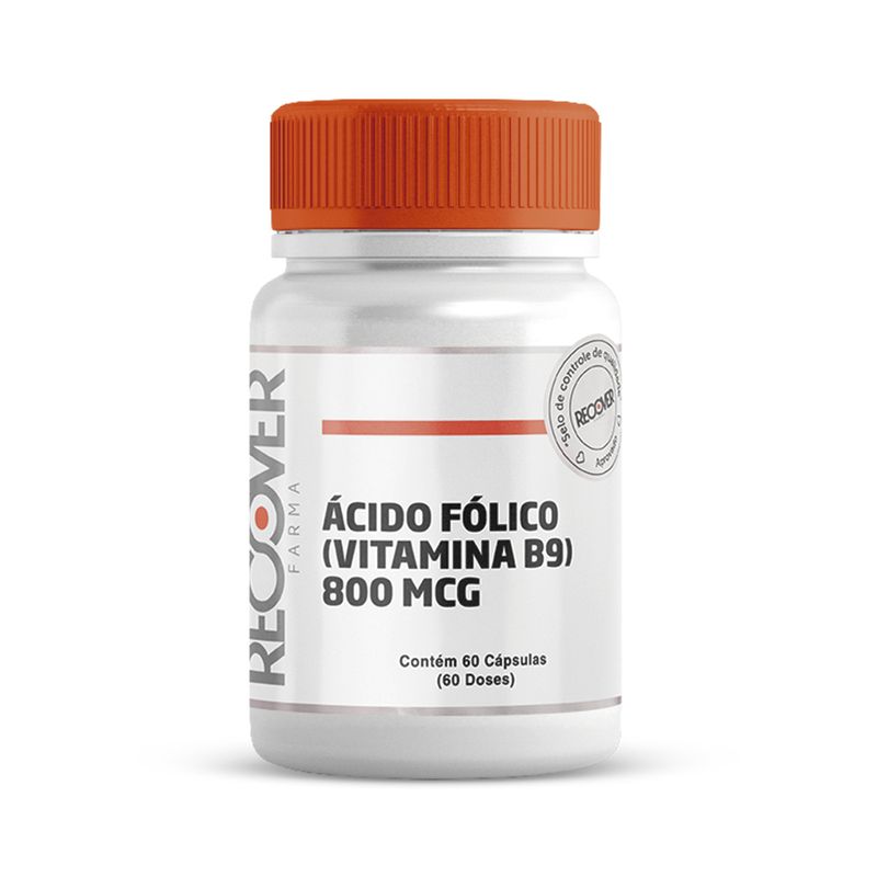 Ácido Fólico (Vitamina B9) 800mcg - 60 Cápsulas (60 Doses) - Recover ...