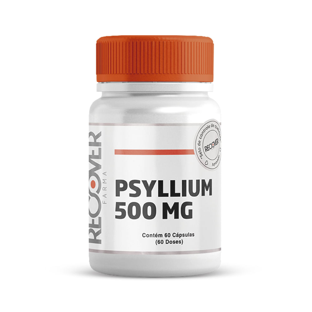 Psyllium 500mg - 60 Cápsulas (60 Doses) - Recover Farma - Recover Farma