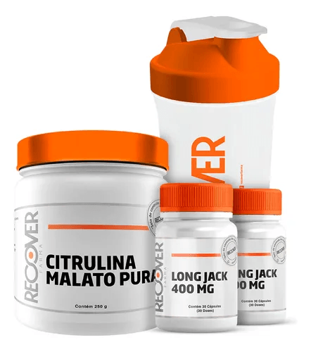 Kit Citrulina Malato 250g com 2 Long Jack e Coqueteleira