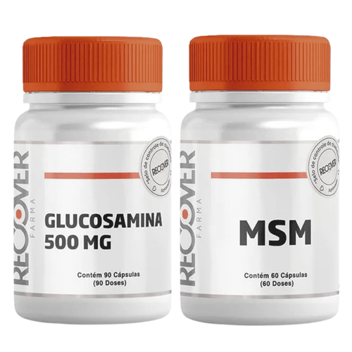Kit com Glucosamina 500mg e MSM 400mg