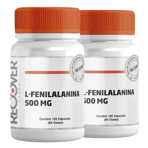 Kit com 2 unidades de L-Fenilalanina 500mg 120 cápsulas
