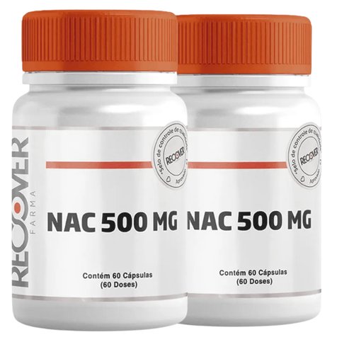 Kit com 2 unidades de N Acetilcisteína NAC 500mg 60 Cápsulas