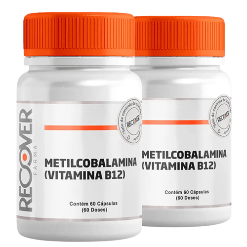 KIT com 2 unidades de Metilcobalamina (Vitamina B12 500 mcg) 60 Cápsulas