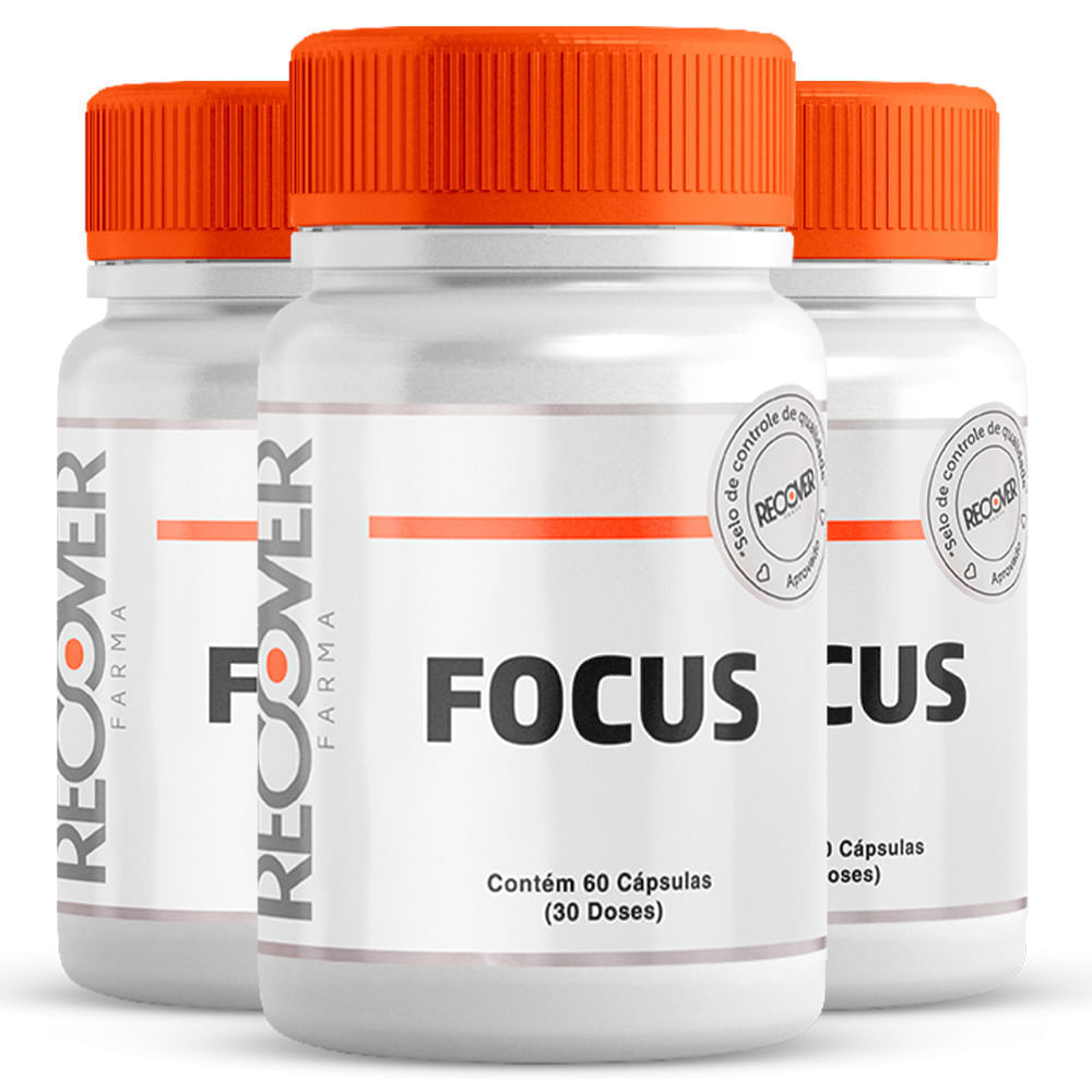 Focus 60 Cápsulas - Kit com 3 unidades - Recover Farma