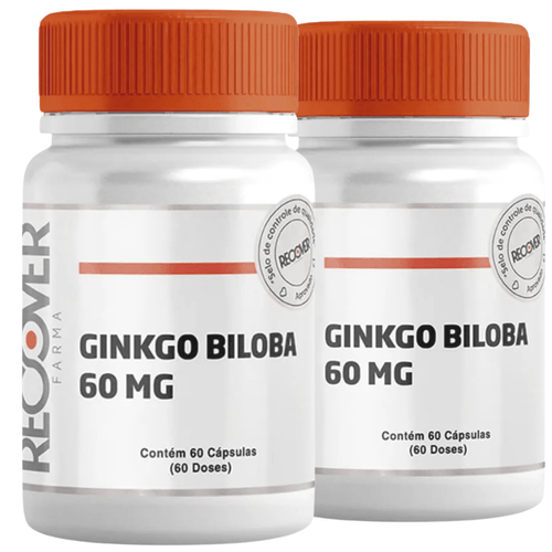 Kit com 2 unidades de Ginkgo Biloba 60mg 60 Cápsulas
